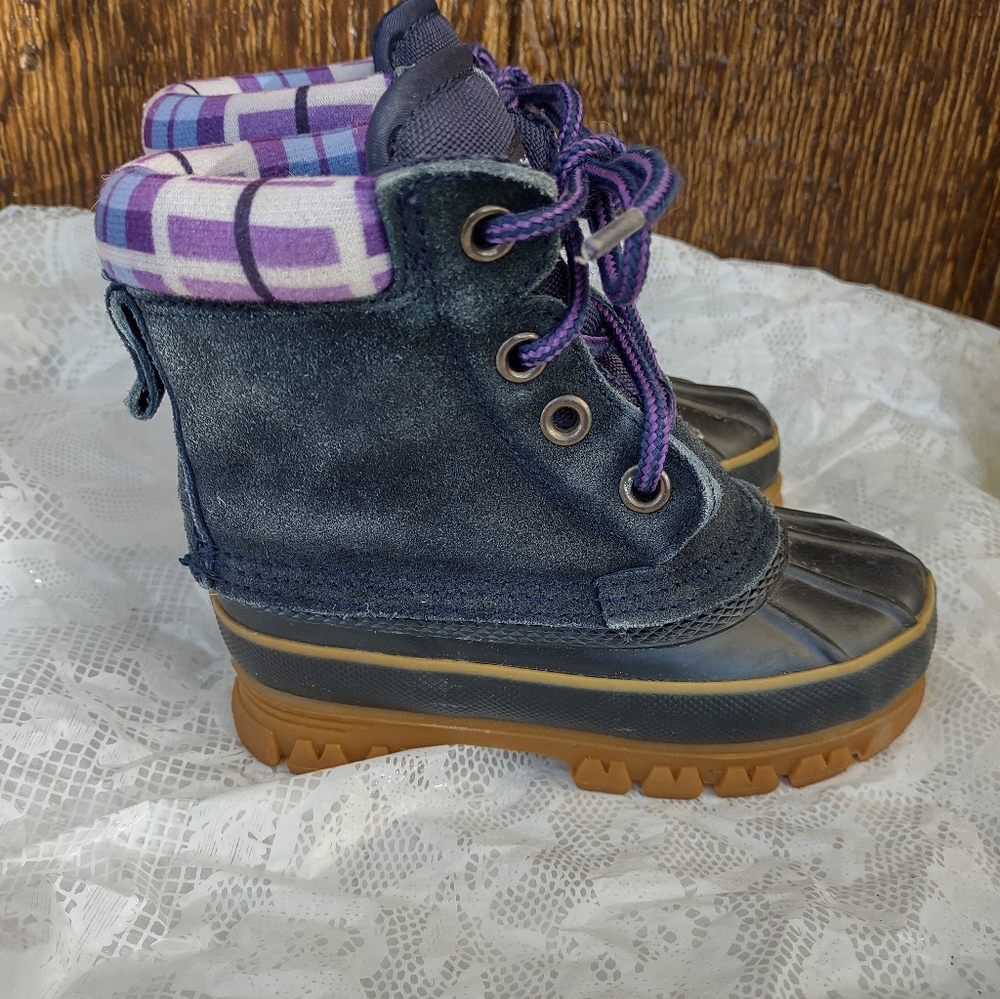 Thermolite Blue Suede Girls Toddler Boots Size 11